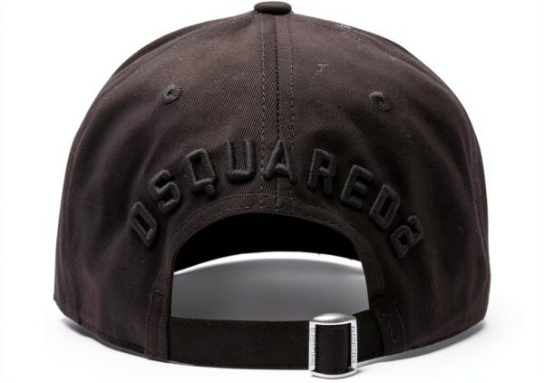 Dsquared2 Cappellino Nero Bianco Uomo Cotone Effetto Usato-3