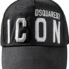 Cappellini da baseball Dsquared2 pelle rosso e bianco-0