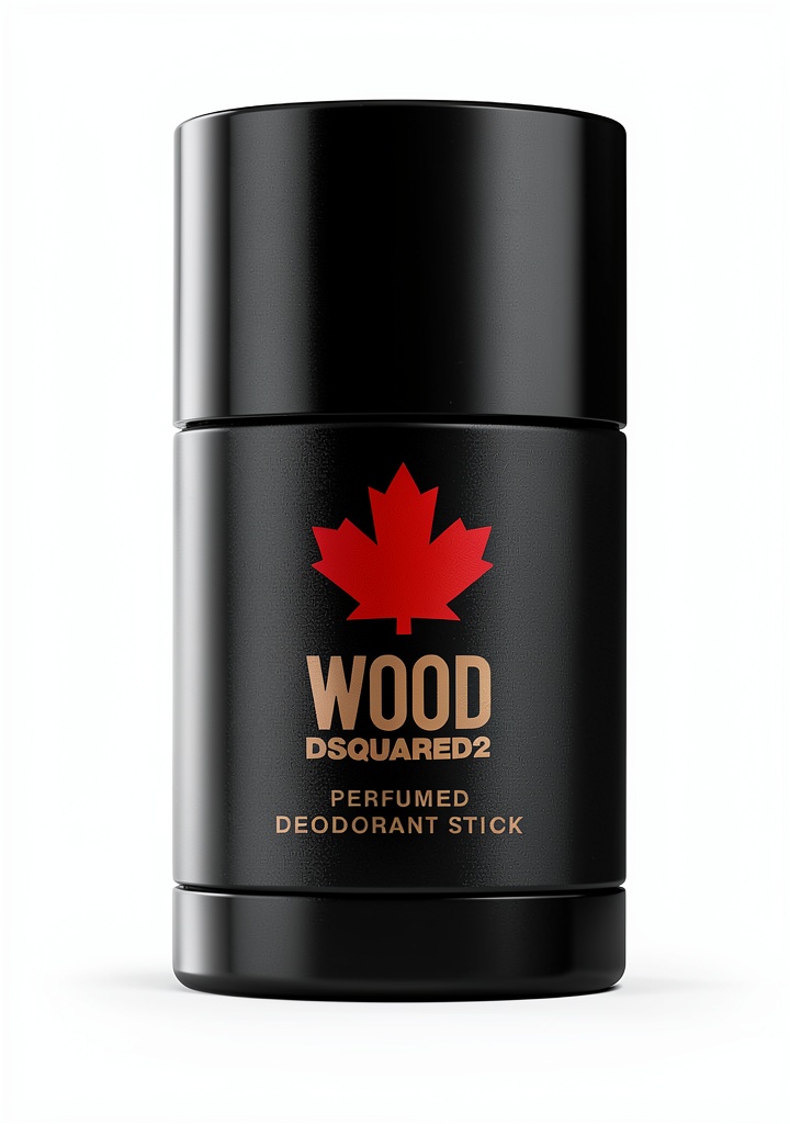 Deodorante stick uomo Dsquared su una superficie di legno