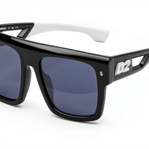 Occhiali da sole uomo Dsquared2 D2 0127/S 80S/IR Black White 56 mm-0