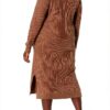 Vestito da Donna The Drop Midi a Costine Nero Elegante e Confortevole-4