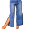 Jeans Nina Carter Donna Flared Cropped 7/8 Azzurro Modello-3