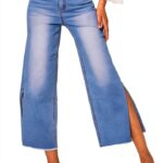 Jeans Nina Carter Donna Flared Cropped 7/8 Azzurro Modello-0