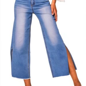 Jeans Nina Carter Donna Flared Cropped 7/8 Azzurro Modello-0