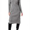 Vestito da Donna The Drop Midi a Costine in Moka e Taglie S XXL Plus-0