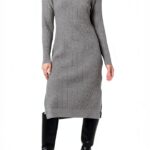 Vestito da Donna The Drop Midi a Costine in Moka e Taglie S XXL Plus-0