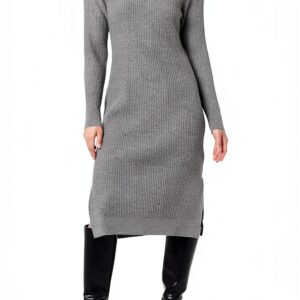 Vestito da Donna The Drop Midi a Costine in Moka e Taglie S XXL Plus-0