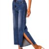 Jeans Nina Carter Donna Flared Cropped 7/8 Azzurro e Blu Scuro-1