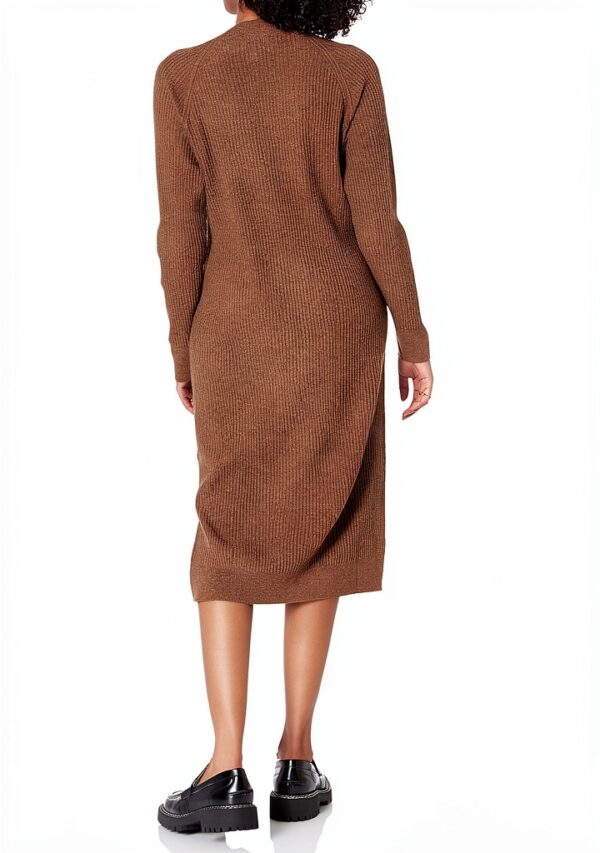 Vestito da Donna The Drop Midi a Costine Nero Elegante e Confortevole-1
