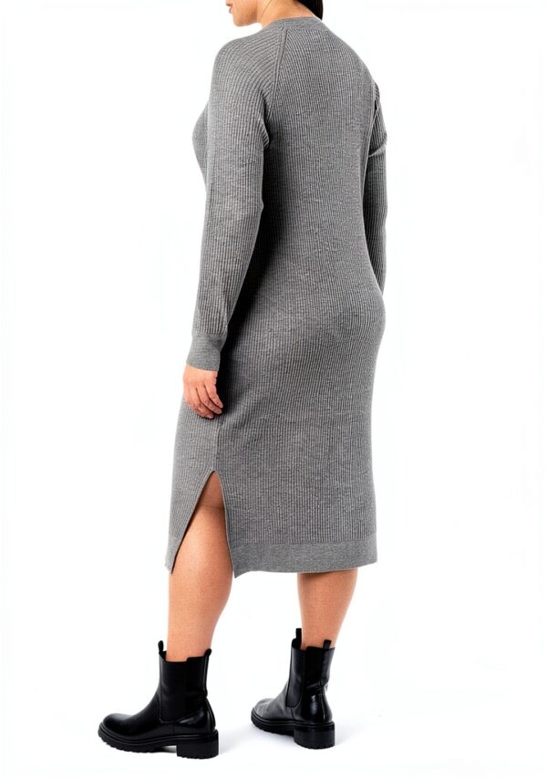 Vestito da Donna The Drop Midi a Costine in Moka e Taglie S XXL Plus-5