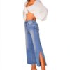 Jeans Nina Carter Donna Flared Cropped 7/8 Azzurro Modello-5
