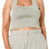 Maglione Greta con Collo Squadrato The Drop Salvia Del Deserto 4XL-3