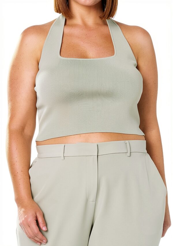 Maglione Greta con Collo Squadrato The Drop Salvia Del Deserto 4XL-3