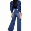 Jeans Nina Carter Donna Flared Cropped 7/8 Azzurro e Blu Scuro-6
