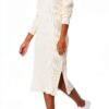 Vestito da Donna The Drop Midi a Costine Taglie S-5XL Nero e Moka-0