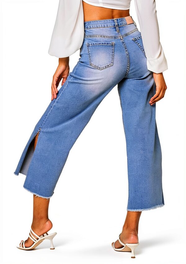 Jeans Nina Carter Donna Flared Cropped 7/8 Azzurro Modello-2