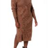 Vestito da Donna The Drop Midi a Costine Nero Elegante e Confortevole-3