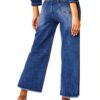 Jeans Nina Carter Donna Flared Cropped 7/8 Azzurro e Blu Scuro-2