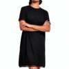 Urban Classics Vestito Boxy Lace Hem per Donna, Nero, Taglie XS‑5XL-0