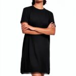 Urban Classics Vestito Boxy Lace Hem per Donna, Nero, Taglie XS‑5XL-0