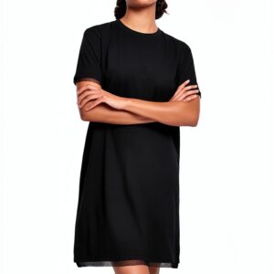 Urban Classics Vestito Boxy Lace Hem per Donna, Nero, Taglie XS‑5XL-0