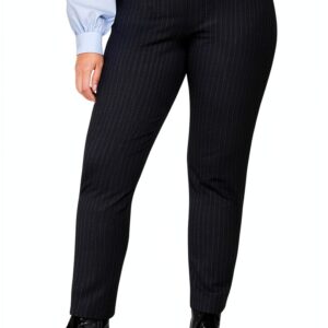 Marina Rinaldi Persona by Pantalone Donna Blu gessato Bianco Art 13.1134101 Regola-0