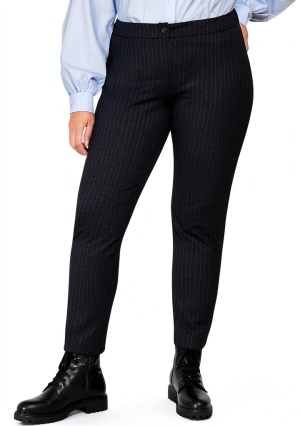 Marina Rinaldi Persona by Pantalone Donna Blu gessato Bianco Art 13.1134101 Regola-0