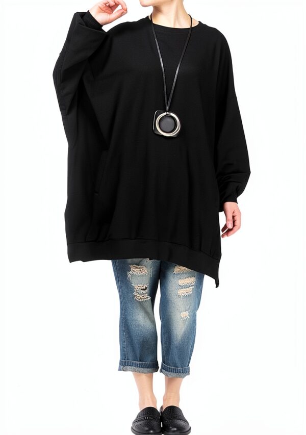 FTCayanz Felpa Donna Primavera Girocollo Oversize Grigio XL-1