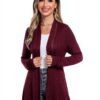 iClosam Cardigan Donna Lungo a Maniche Lunghe Leggero Aperto Elegante Casual-3