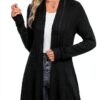 iClosam Cardigan Donna Lungo a Maniche Lunghe Leggero Aperto Elegante Casual-2