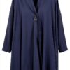 TADASHI spolverino donna felpa garzata blu over TPE236010 S Plus-0