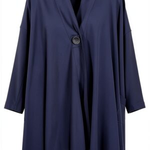 TADASHI spolverino donna felpa garzata blu over TPE236010 S Plus-0