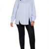 Marina Rinaldi Persona by Pantalone Donna Blu gessato Bianco Art 13.1134101 Regola-1