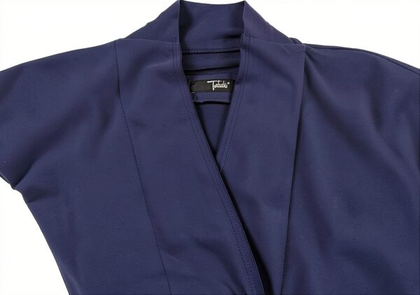 TADASHI spolverino donna felpa garzata blu over TPE236010 S Plus-1