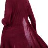iClosam Cardigan Donna Lungo a Maniche Lunghe Leggero Aperto Elegante Casual-2