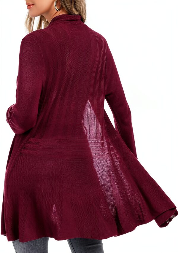iClosam Cardigan Donna Lungo a Maniche Lunghe Leggero Aperto Elegante Casual-2
