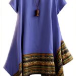 Donna Estate Lino Cotone Manica Corta Maglietta Tops Shirt Vestito-0