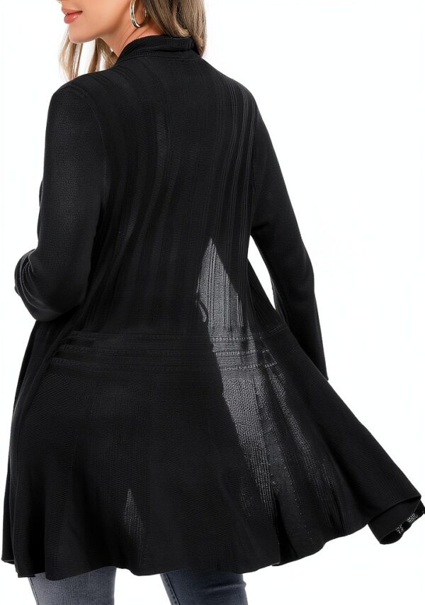 iClosam Cardigan Donna Lungo a Maniche Lunghe Leggero Aperto Elegante Casual-3
