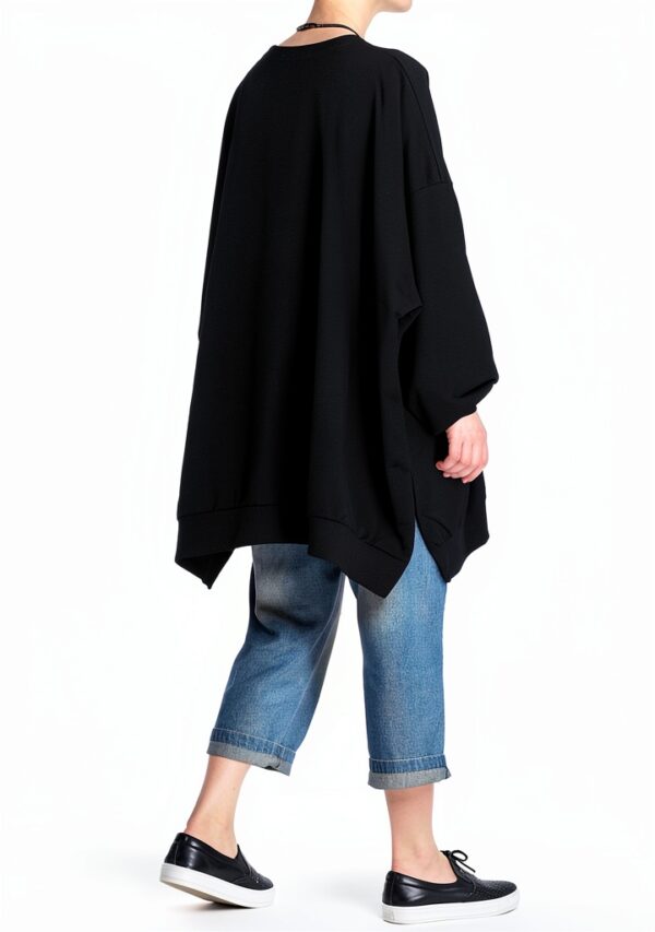 FTCayanz Felpa Donna Primavera Girocollo Oversize Grigio XL-5