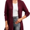 iClosam Cardigan Donna Lungo a Maniche Lunghe Leggero Aperto Elegante Casual-0