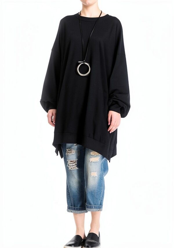 FTCayanz Felpa Donna Primavera Girocollo Oversize Grigio XL-3