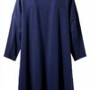 TADASHI spolverino donna felpa garzata blu over TPE236010 S Plus-3