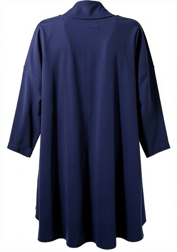 TADASHI spolverino donna felpa garzata blu over TPE236010 S Plus-3