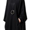 FTCayanz Felpa Donna Primavera Girocollo Oversize Grigio XL-0