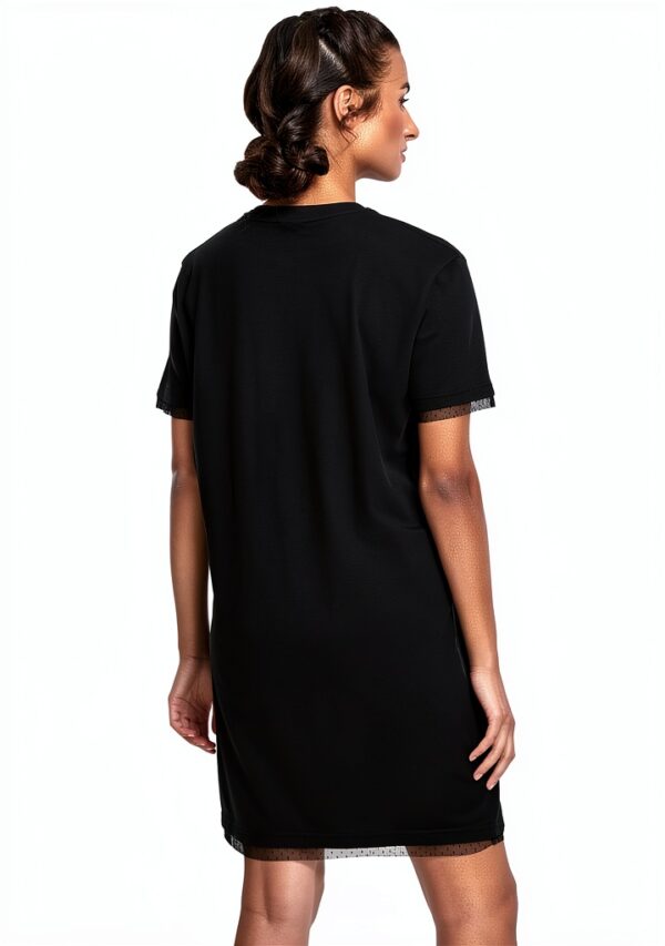 Urban Classics Vestito Boxy Lace Hem per Donna, Nero, Taglie XS‑5XL-1