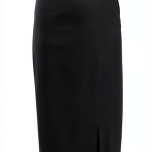 PERSONA by Marina Rinaldi Gonna Donna Nero VALDOR 100% Poliestere Made in Italy (21 - IT 50)-0