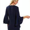 Gyabnw Camicetta Donna Casual in Chiffon Blusa Donna Estiva Traspirante 3/4 Manica Volant Scollo a V Blusa Leggero-3
